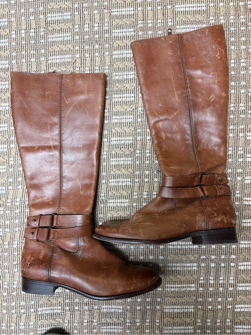 Frye Women's Tall Leather Riding Boots - Brown 9 worn in